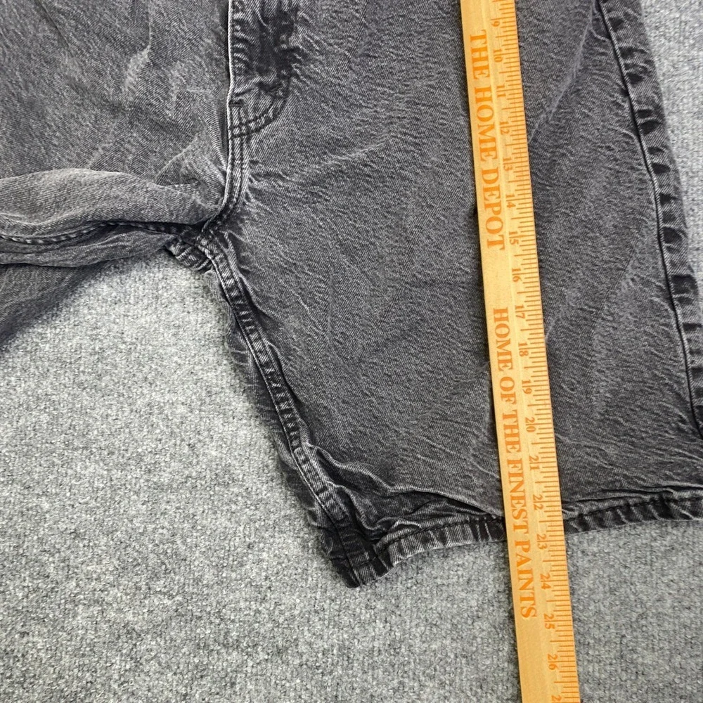 Levis 469 Regular Fit Denim Shorts Mens 38 Black Faded Jean Shorts Jorts Baggy